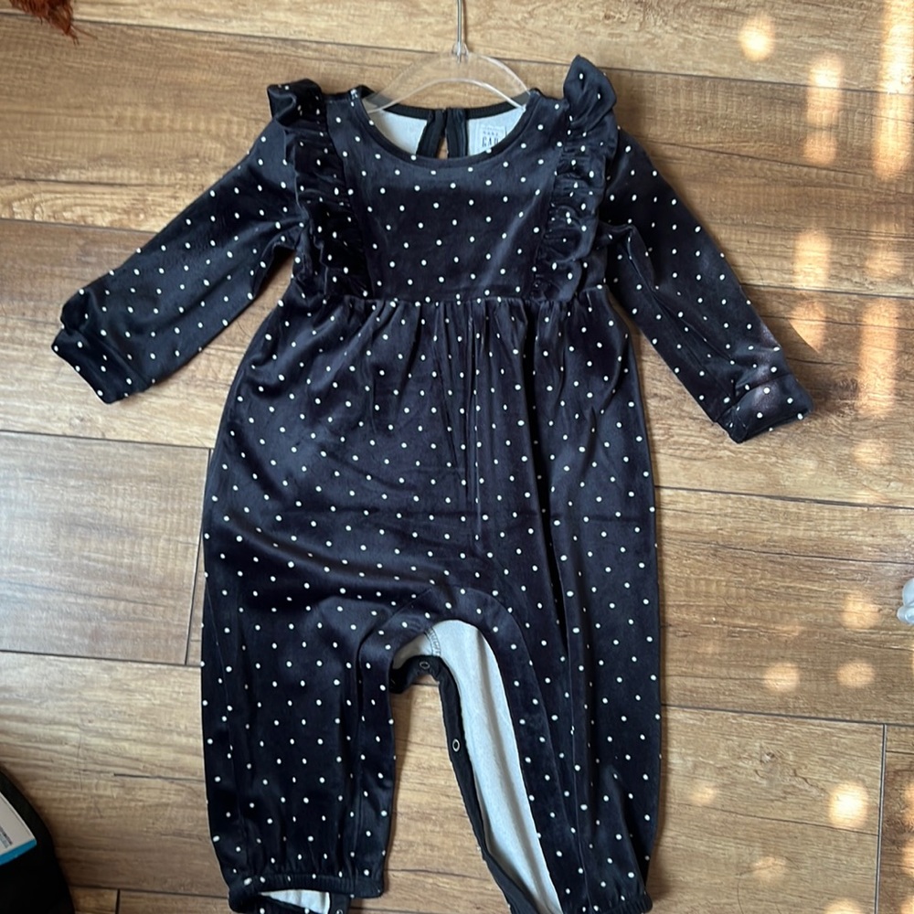 Black velvet Polka Dot Jumper